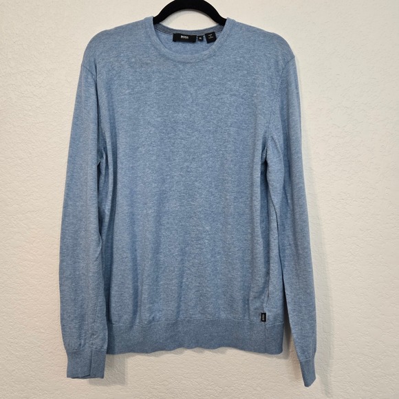 BOSS Hugo Boss Men´s XL Blue Cotton Crew Neck Long...